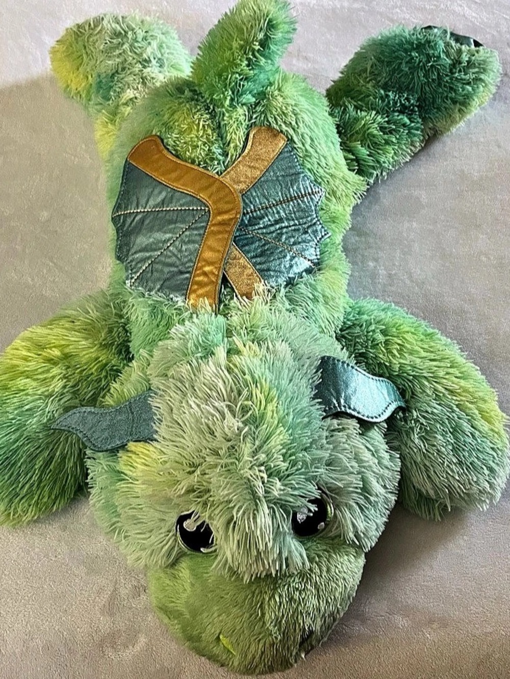 MTY International Pastel Dragon Plush Stuffed Animal 24" Green Blue Soft Eyes